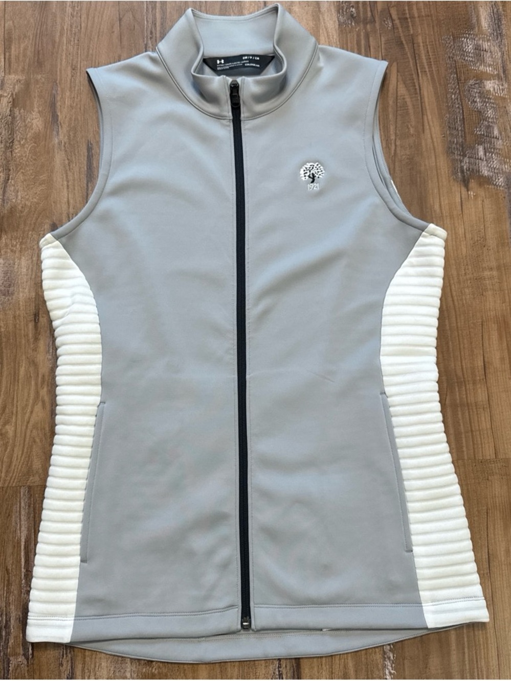 Under Armour Gray Sleeveless Zip Vest with White Side Panels